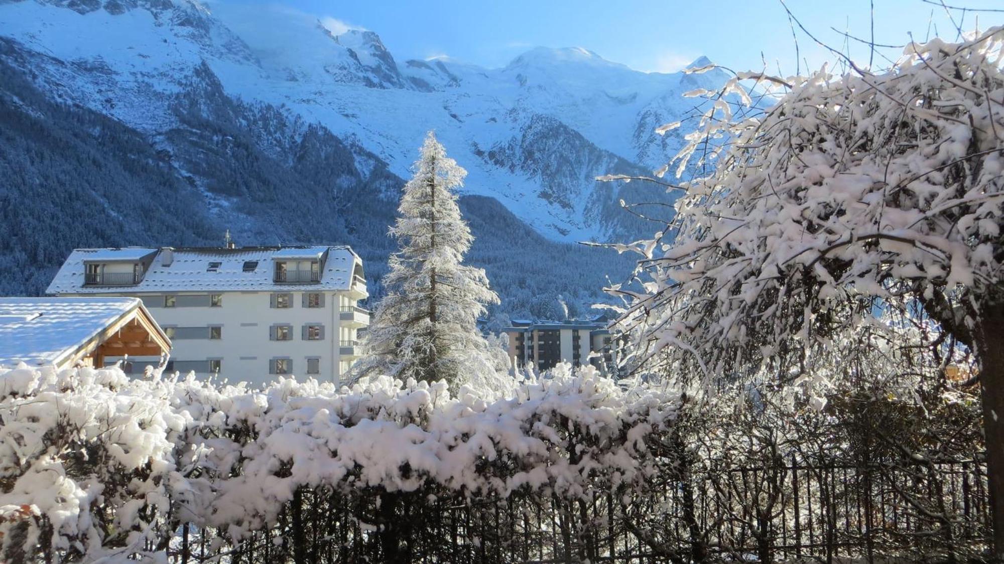 Les Alpins - Centre De Chamonix - Renove Avec Jardin Et Vue Imprenable Sur Le Montblanc Lägenhet Exteriör bild