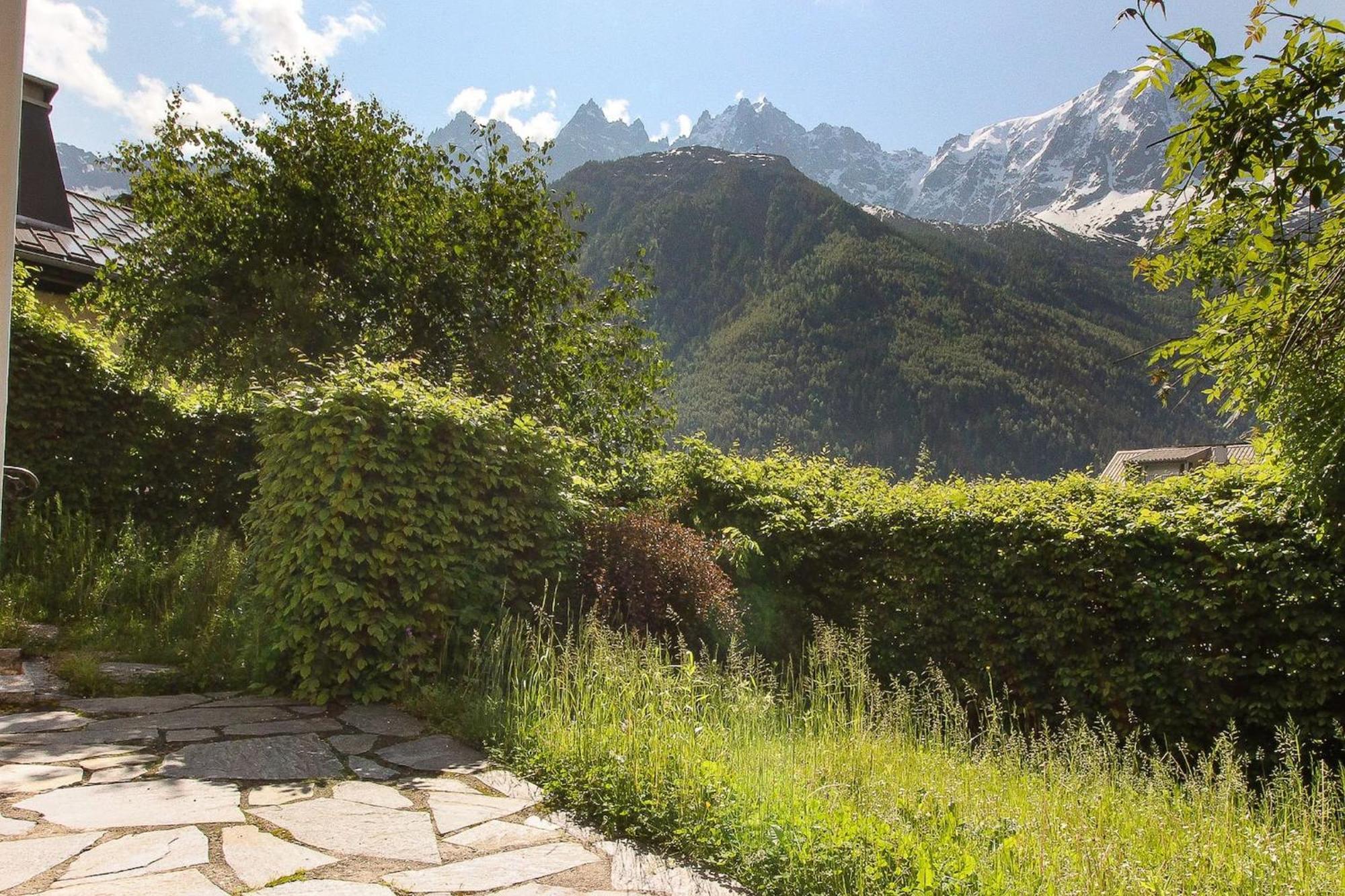 Les Alpins - Centre De Chamonix - Renove Avec Jardin Et Vue Imprenable Sur Le Montblanc Lägenhet Exteriör bild